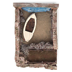 Ambientazione presepe mare e barca 21x44x29 presepe 10 cm