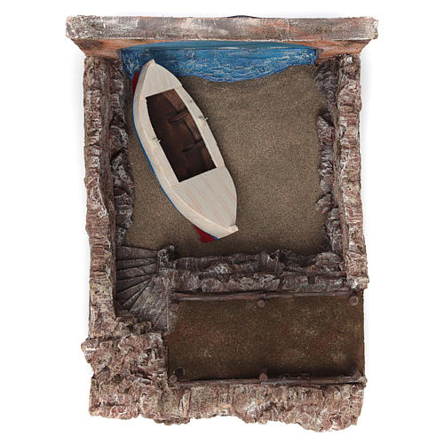 Marine setting with boat for Nativity Scene 2