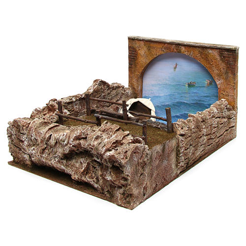 Marine setting with boat for Nativity Scene 3
