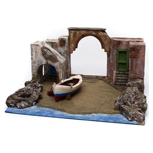 Sea with boat for Nativity Scene 3