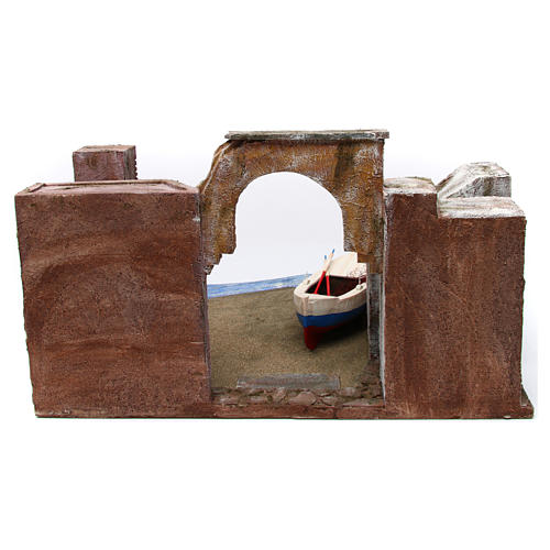 Ambientazione spiaggia 31x58x55 cm per presepe 12 cm 5