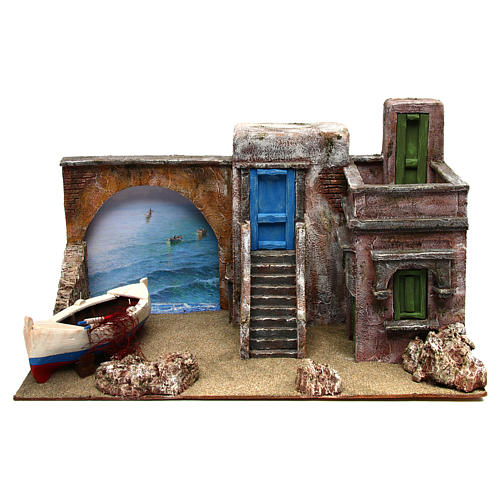 Beach house with boat for Nativity Scene 1