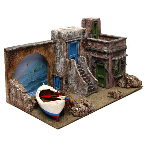 Beach house with boat for Nativity Scene 4