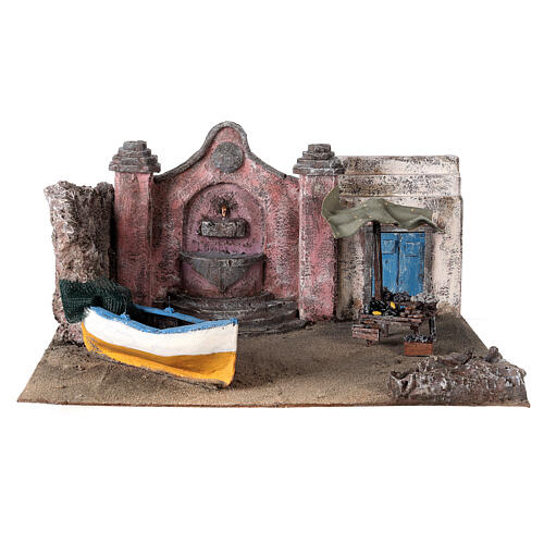Nativity Setting Fish Stand and Boat 1