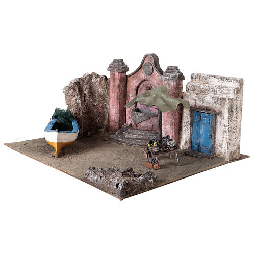 Nativity Setting Fish Stand and Boat 3