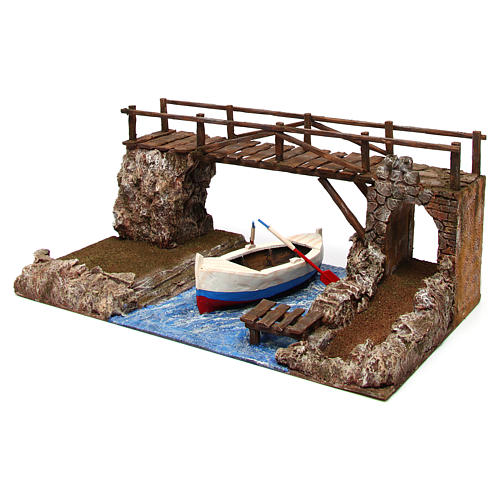 Bridge with boat for Nativity Scene 3