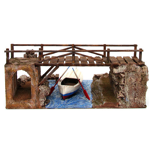 Bridge with boat for Nativity Scene 5