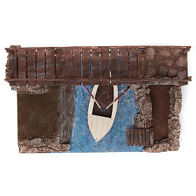 Ambientazione presepe ponte con barca 27x58x35 presepe 12 cm