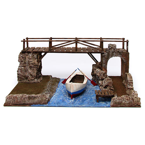 Nativity setting bridge and boat 1