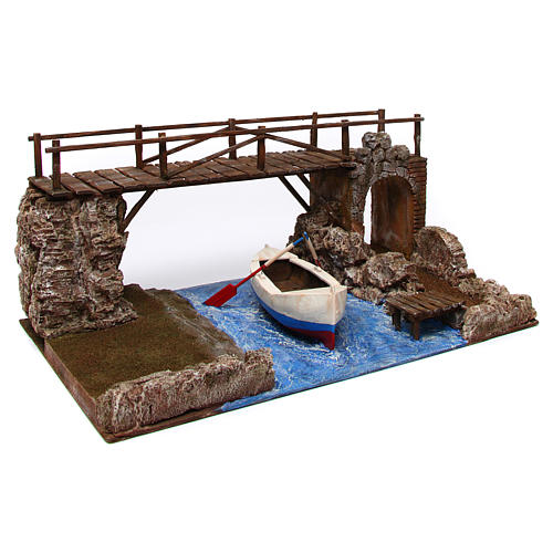 Nativity setting bridge and boat 4