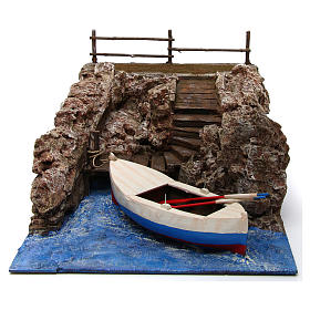 Nativity setting wharf boat