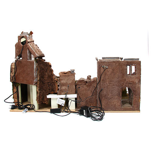 Village for nativity scene with mill and lights 80x40xh.50 cm 4
