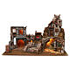 Borgo presepe con mulino e luci 50x80x40 presepe 10 cm s1