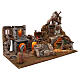 Borgo presepe con mulino e luci 50x80x40 presepe 10 cm s3
