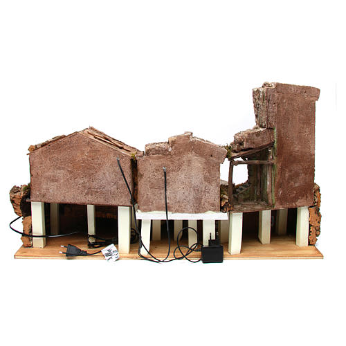 Borgo per presepe con fontana e luci 50x80x40cm presepe 10 cm 4