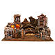 Village for nativity scene with fountain, mill and straw barn 80x40xh.50 cm s1