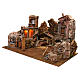 Village for nativity scene with fountain, mill and straw barn 80x40xh.50 cm s2