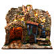 Nativity scene setting Neapolitan village with water mill 45x30x40 cm for 6-8 cm characters s1