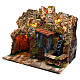 Nativity scene setting Neapolitan village with water mill 45x30x40 cm for 6-8 cm characters s2