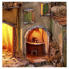 Borgo presepe con arco e fontana 45x60x40 cm per 6-8 cm
