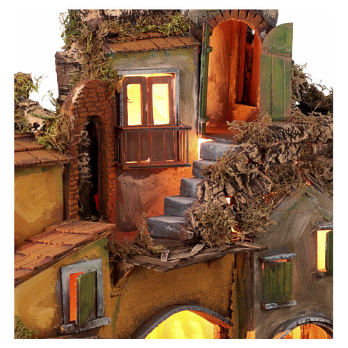 Borgo presepe con arco e fontana 45x60x40 cm per 6-8 cm 4