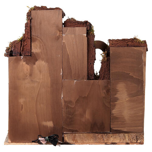 Borgo presepe con arco e fontana 45x60x40 cm per 6-8 cm 6