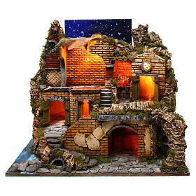 Ambientazione napoletana per presepe di 8-10 cm 60x40x55 cm 