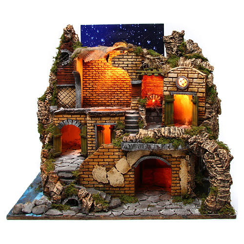 Cenário napolitano para presépio de 8-10 cm 60x40x55 cm 1