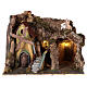 Nativity scene setting with wind mill 45x30x35 cm for 8-10 cm characters s1
