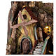 Nativity scene setting with wind mill 45x30x35 cm for 8-10 cm characters s2