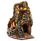 Nativity scene corner setting village with water mill 30x30x45 cm for 6-8 cm characters s2