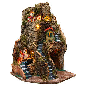 Village with watermill 30x30x45 cm for Nativity Scene 6-8 cm