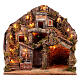 Nativity scene setting Neapolitan village with water stream 40x30x40 cm for 8-10 cm characters s6