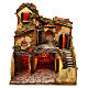 Nativity scene setting village with fireplace 40x40x50 cm for 10 cm characters s1