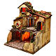 Nativity scene setting village with fireplace 40x40x50 cm for 10 cm characters s2