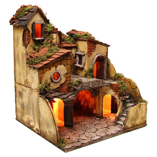 Village with fireplace 40x40x50 cm for Nativity Scene 10 cm 3