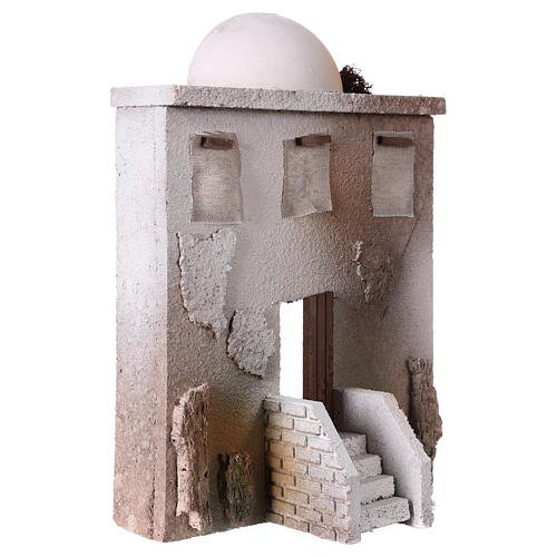 Przód domu orientalnego ze schodami, do szopki 10 cm, 30x20x15 3