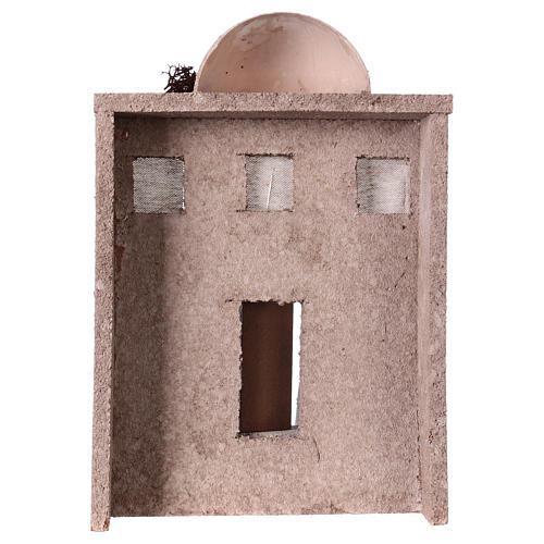 Arabian style house front with stairs for 10 cm nativity scene, 30x20x15 cm 4