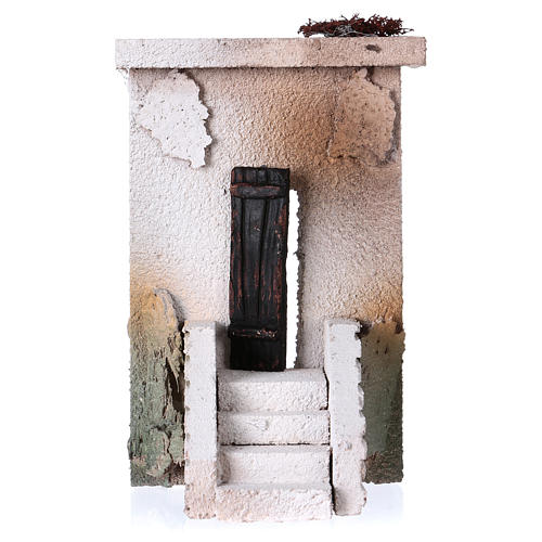 Fachada casita con escalera para belén de 7 cm - 15x10x10 1