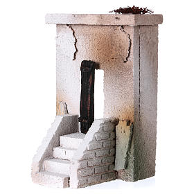 Facciata casetta con scala per presepe di 7 cm - 15x10x10