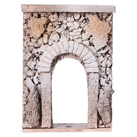 Facciata casa con arco cm 20x15x5 per personaggi di 10 cm