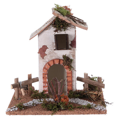Rustic house for Nativity scene 20x20x15 cm 1