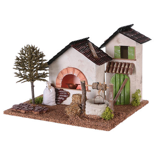 Forno per presepe con fattoria 20x25x20 cm 2