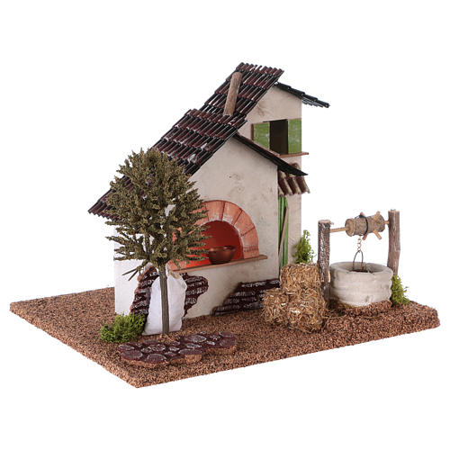 Forno per presepe con fattoria 20x25x20 cm 3