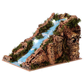 Wodospad do szopki z oświetleniem na baterie, 15x20x15cm
