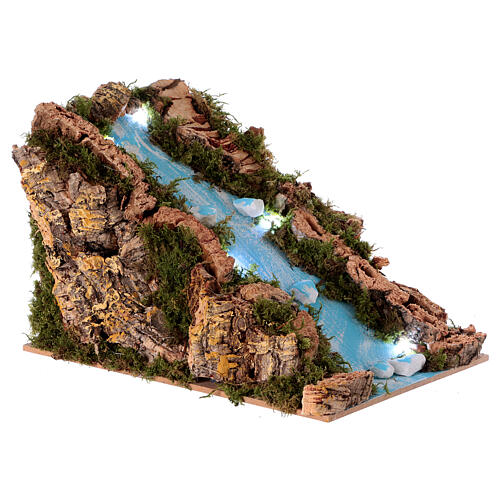 Wodospad do szopki z oświetleniem na baterie, 15x20x15cm 3