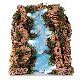 Illuminated waterfall for Nativity scene 15x20x15 cm, battery powered