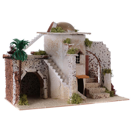 Traditional arab house with palm tree for Nativity scene 35x20x20 cm 3