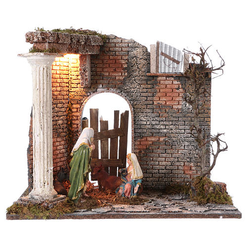 Temple with lights for Nativity scene 45x30x40 cm 1