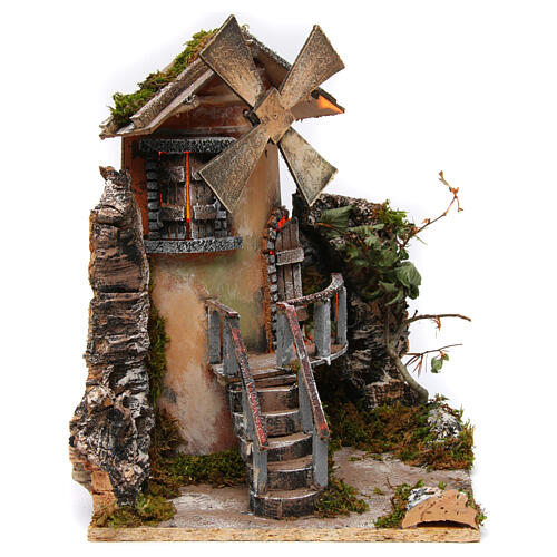 Młyn wiatrowy 35x25x30 cm do szopki neapolitańskiej 1